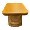 Restored Mid-Century Stacked Rattan Coffee Table W/ Mahogany Top Restored Mid-Century Stacked Rattan Coffee Table W/ Mahogany Top