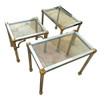 1960s Regency Chrome & Brass Maison Jensen Style Nesting Tables