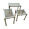 1960s Regency Chrome & Brass Maison Jensen Style Nesting Tables