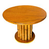 Restored Rattan & Mahogany Round Pedestal Side Table Restored Rattan & Mahogany Round Pedestal Side Table
