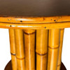 Restored Rattan & Mahogany Round Pedestal Side Table Restored Rattan & Mahogany Round Pedestal Side Table