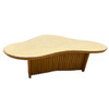 Restored Rattan Biomorphic Coffee Table W/ Stacked Rattan Base Restored Rattan Biomorphic Coffee Table W/ Stacked Rattan Base