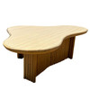 Restored Rattan Biomorphic Coffee Table W/ Stacked Rattan Base Restored Rattan Biomorphic Coffee Table W/ Stacked Rattan Base