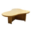 Restored Rattan Biomorphic Coffee Table W/ Stacked Rattan Base Restored Rattan Biomorphic Coffee Table W/ Stacked Rattan Base