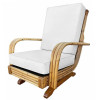 1950s Restored Mid-Century Triple Strand Rattan Springer Rocking Chair 1950s Restored Mid-Century Triple Strand Rattan Springer Rocking Chair