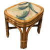 1950s Restored Rattan & Wicker Triple/Triple Arched Footstool