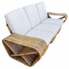 1950s Restored Boutique-Made "Big Pappa" 12 Strand Square Pretzel Rattan Sectional Sofa