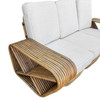 1950s Restored Boutique-Made "Big Pappa" 12 Strand Square Pretzel Rattan Sectional Sofa