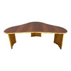 1950s Restored Biomorphic Mahogany Coffee Table W/ Stacked Rattan Legs 1950s Restored Biomorphic Mahogany Coffee Table W/ Stacked Rattan Legs