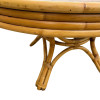 1950s Restored Round Rattan & Mahogany Dining Table W/ Leaf 1950s Restored Round Rattan & Mahogany Dining Table W/ Leaf