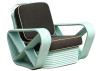 1930s Restored Pair of Teal Square Pretzel Stacked Rattan Lounge Chairs in Style of Frankl 1930s Restored Pair of Teal Square Pretzel Stacked Rattan Lounge Chairs in Style of Frankl