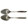 Mid-Century "Silver Flower" and "Song of Autumn" Serving Spoons by Oneida Silver, Pair Mid-Century "Silver Flower" and "Song of Autumn" Serving Spoons by Oneida Silver, Pair
