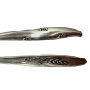 Mid-Century "Silver Flower" and "Song of Autumn" Serving Spoons by Oneida Silver, Pair Mid-Century "Silver Flower" and "Song of Autumn" Serving Spoons by Oneida Silver, Pair
