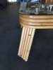 1950s Restored 5-Strand Rattan Coffee Table With Square Glass Top