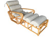 Restored 1940s Rattan 2 Piece Square Pretzel 4-Strand Chaise Lounge Restored 1940s Rattan 2 Piece Square Pretzel 4-Strand Chaise Lounge