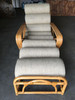 Restored 1940s Rattan 2 Piece Square Pretzel 4-Strand Chaise Lounge Restored 1940s Rattan 2 Piece Square Pretzel 4-Strand Chaise Lounge