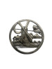 Vintage 925 Sterling Silver Delft Dutch Windmill Floral Brooch Pin