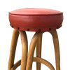 1950s Restored Arched Rattan Bar Stools With Studded Nailhead Red Seats- Set of 5 1950s Restored Arched Rattan Bar Stools With Studded Nailhead Red Seats- Set of 5