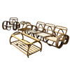 All Original 3/4 3-Strand Reverse Pretzel Rattan Living Room Set, 4 Pieces (Unrestored old condition)