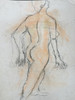 28" x 36" Nude Female From Behind Drawing on Paper 28" x 36" Nude Female From Behind Drawing on Paper
