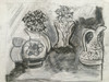 28" x 36" Charcoal 3 Vases Sill Life on Paper 28" x 36" Charcoal 3 Vases Sill Life on Paper
