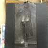 22" x 35" Charcoal Pastel on Paper Black & White Shirtless Man