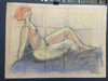 22" x 35" Nude red Hair Women Pastel on Brown Paper 22" x 35" Nude red Hair Women Pastel on Brown Paper