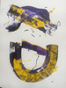 22" x 35" Yellow & Purple Abstract Acrylic on Paper 22" x 35" Yellow & Purple Abstract Acrylic on Paper