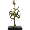 Brass Celestial Armillary Globe Study Table Lamp, Pair