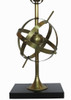 Brass Celestial Armillary Globe Study Table Lamp, Pair