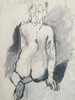 17" x 23" Nude Female Back Sketch on Paper 17" x 23" Nude Female Back Sketch on Paper