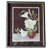 1950s Ikebana Arranged White Petunia Foral Scenic Lithograph by Lithoin, Framed