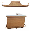 1940s Mid-Century James Mount Style Stacked Rattan Corner Bar W/ Asian Xie Shan Roof 1940s Mid-Century James Mount Style Stacked Rattan Corner Bar W/ Asian Xie Shan Roof