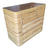 1970s Restored Stacked Stcik Reed Rattan Lowboy Dresser With Mahogany Top 1970s Restored Stacked Stcik Reed Rattan Lowboy Dresser With Mahogany Top