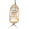 Restored Mid-Century Rattan & Wicker Hanging Cocoon Egg Chair With Stand Restored Mid-Century Rattan & Wicker Hanging Cocoon Egg Chair With Stand