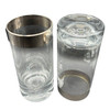 Set of 7 Barware HighBall Tumbler Glass with Silver Rim by Dorothy Thorpe, Mid 20th Century