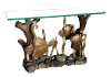 1970s Restored Aquatic Bronze Console Table by Phyllis Morris