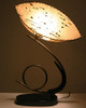 Free-Form Black Lacquer and Brass Coiled Cobra Table Lamp
