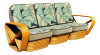 Restored 1930s Paul Frankl Style Six-Strand Square Pretzel 3 Seater Sectional Sofa Restored 1930s Paul Frankl Style Six-Strand Square Pretzel 3 Seater Sectional Sofa
