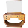 French Art Deco Two-Tone Birds Eye Maple Vanity w/ Mirror