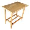 1950s Restored Vintage "The Duke" Rattan Side Bourbon Table With Oak Top 1950s Restored Vintage "The Duke" Rattan Side Bourbon Table With Oak Top