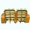 Restored Art Deco 6-Strand Square Pretzel Rattan Sectional Settee