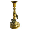 Hand Casted Brass Candlestick Holder w/ Chinese Dragon, Circa 1920