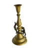 Hand Casted Brass Candlestick Holder w/ Chinese Dragon, Circa 1920