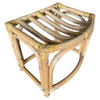 Restored Mid-Century Three-Strand Ladder Top Rattan Vanity Stool