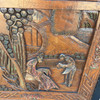 Mid-century James Mont Style Carved Media Credenza Stereo Cabinet