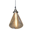 Industrial Aluminum Brushed Clear Glass Ceiling Pendant Light