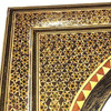 Persian Khatam Kari Marquetry Inlaid Mosaic Square Wood Wall Clock