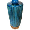 Large Aldo Londi Style Blue Rimini Art Pottery Lamp