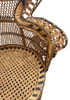 Restored Large Nude Natural Woven Wicker "Cobra" Lounge Throne Chair